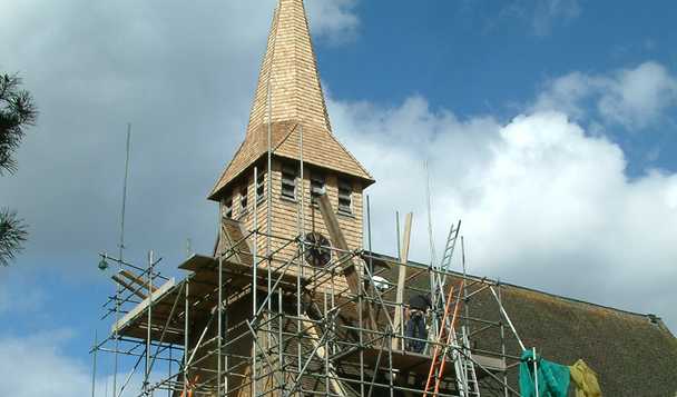 Church roof works in progress Hascombe Surrey
