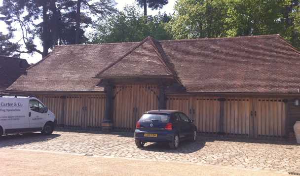 New roof reclaimed tiles Hascombe Surrey